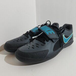Size 10.5 Nike Throwing Men’s Track Shoes Zoom Rival SD 2 Black Green FZ9665-00
